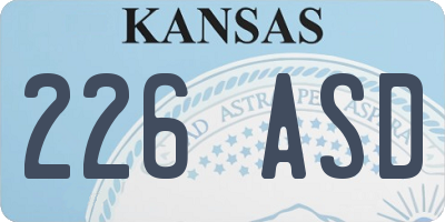 KS license plate 226ASD