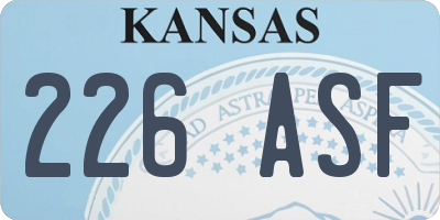KS license plate 226ASF