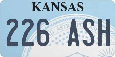 KS license plate 226ASH