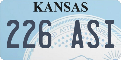 KS license plate 226ASI