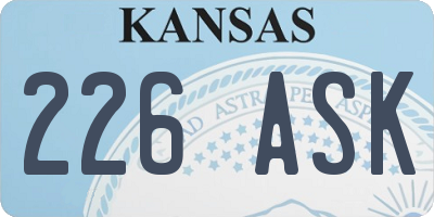 KS license plate 226ASK