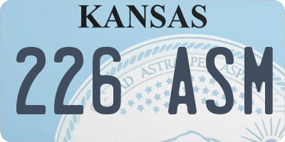 KS license plate 226ASM