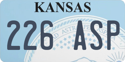 KS license plate 226ASP
