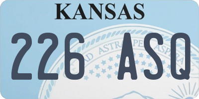 KS license plate 226ASQ