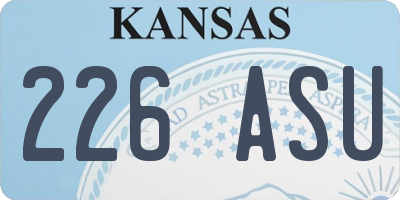 KS license plate 226ASU