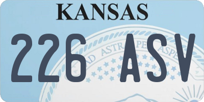 KS license plate 226ASV