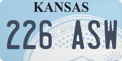 KS license plate 226ASW