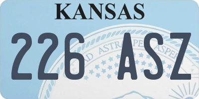 KS license plate 226ASZ