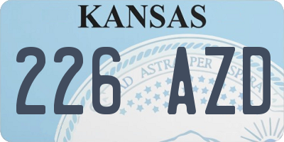 KS license plate 226AZD