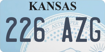 KS license plate 226AZG