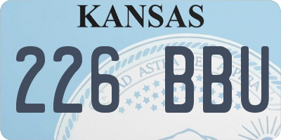 KS license plate 226BBU