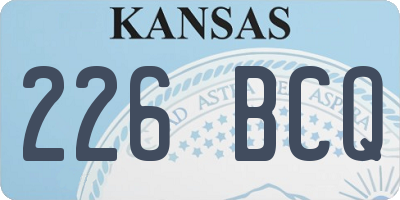 KS license plate 226BCQ