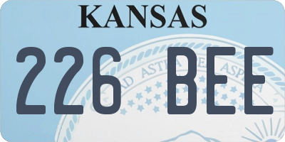 KS license plate 226BEE
