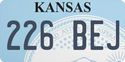 KS license plate 226BEJ