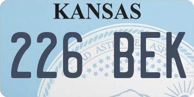 KS license plate 226BEK