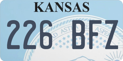 KS license plate 226BFZ