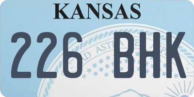 KS license plate 226BHK