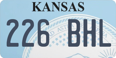 KS license plate 226BHL