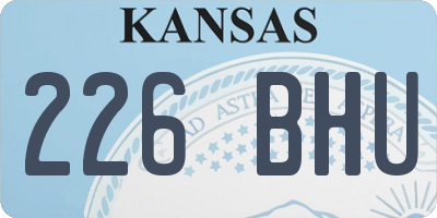 KS license plate 226BHU