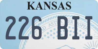 KS license plate 226BII