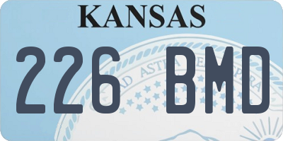 KS license plate 226BMD