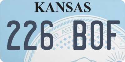 KS license plate 226BOF