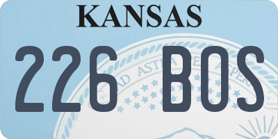 KS license plate 226BOS