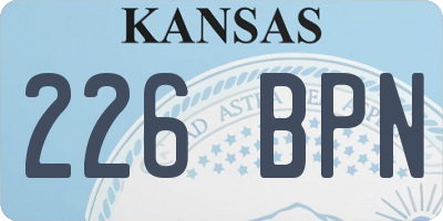 KS license plate 226BPN