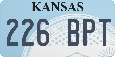 KS license plate 226BPT
