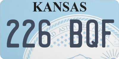 KS license plate 226BQF