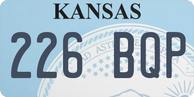 KS license plate 226BQP