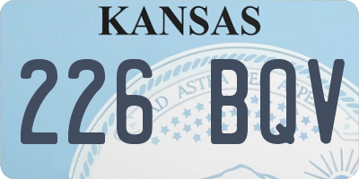 KS license plate 226BQV