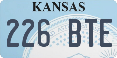 KS license plate 226BTE