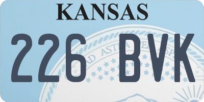 KS license plate 226BVK