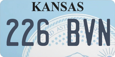 KS license plate 226BVN