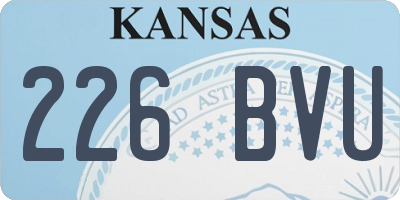 KS license plate 226BVU