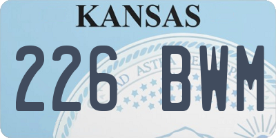 KS license plate 226BWM