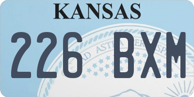 KS license plate 226BXM