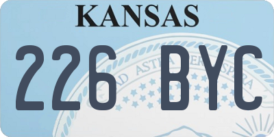 KS license plate 226BYC