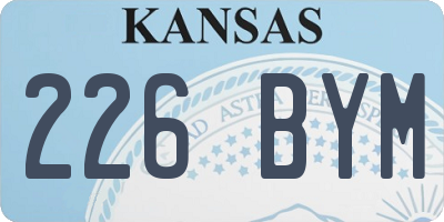 KS license plate 226BYM