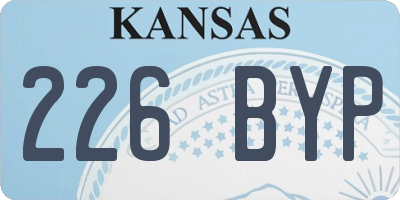 KS license plate 226BYP