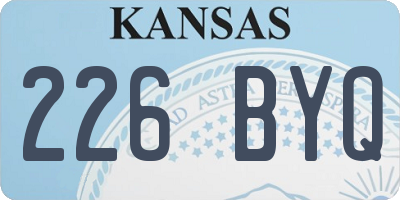 KS license plate 226BYQ