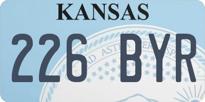 KS license plate 226BYR