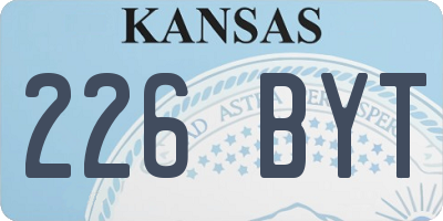 KS license plate 226BYT