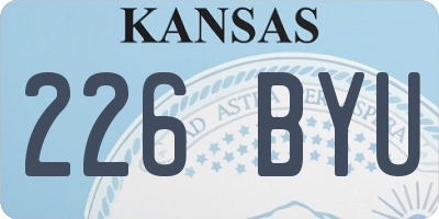 KS license plate 226BYU