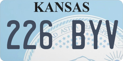 KS license plate 226BYV