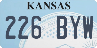 KS license plate 226BYW