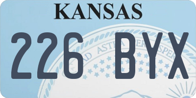 KS license plate 226BYX