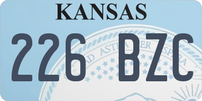 KS license plate 226BZC