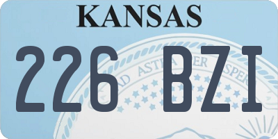 KS license plate 226BZI